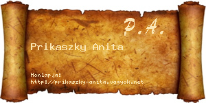 Prikaszky Anita névjegykártya